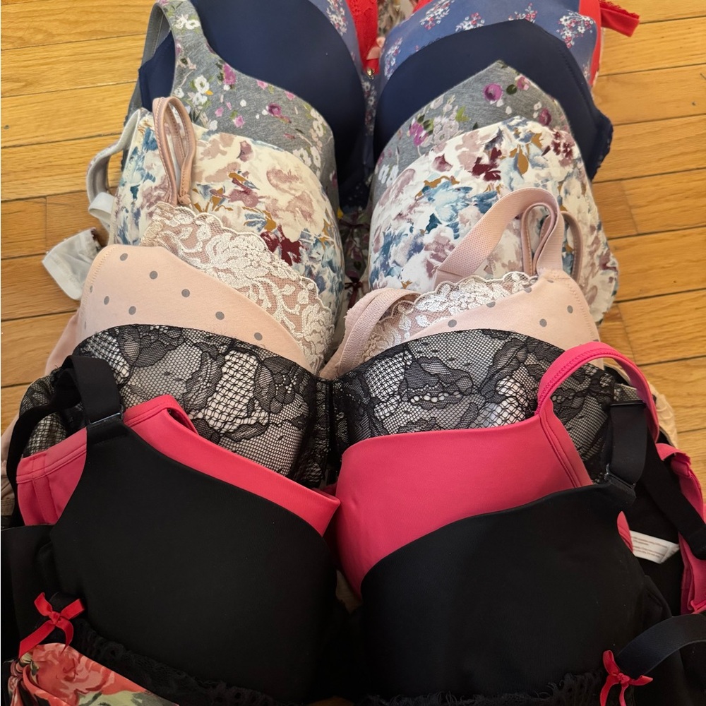 Lane Bryant Black and Pink Bras Intimates Collection